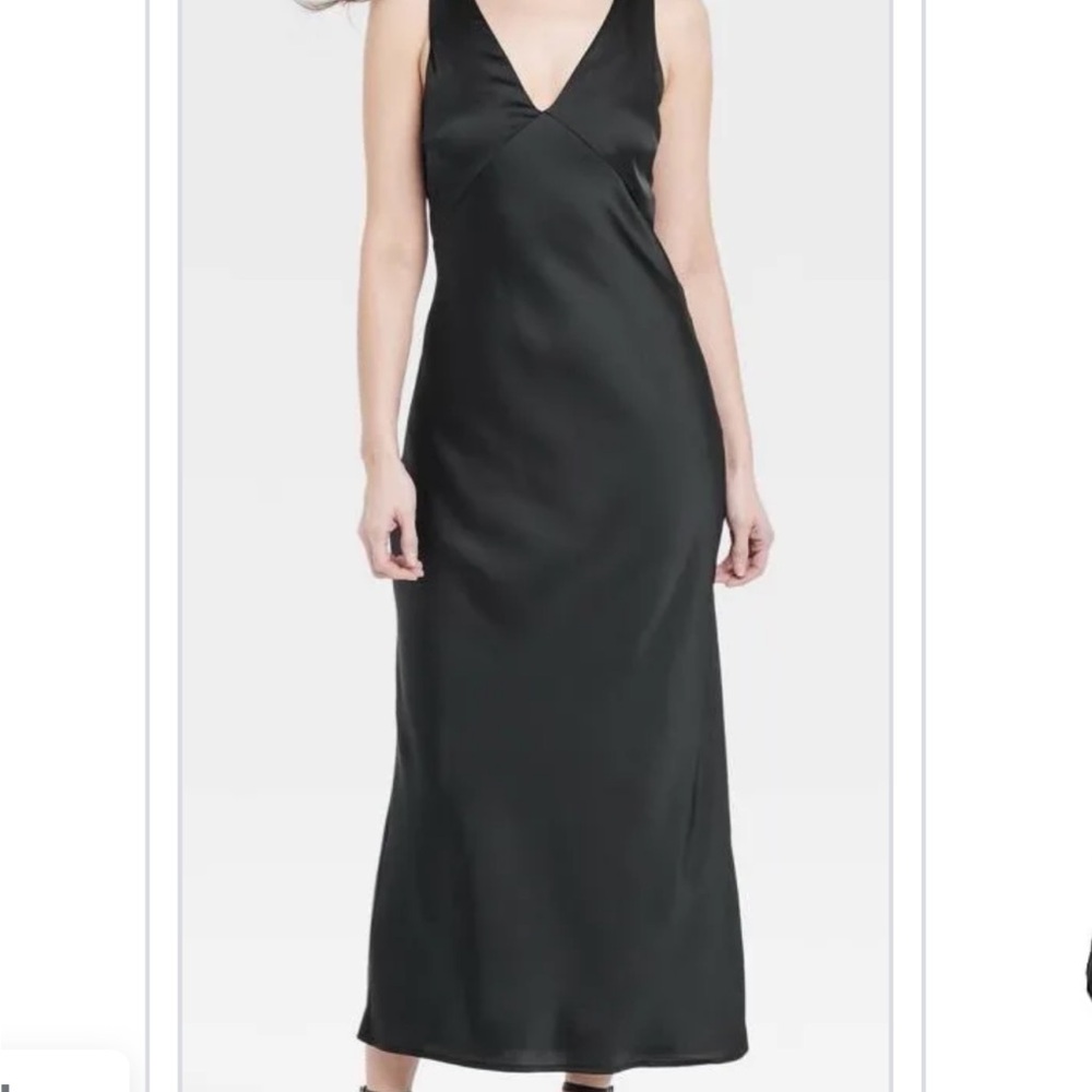 New with Tags Target silky black midi dress